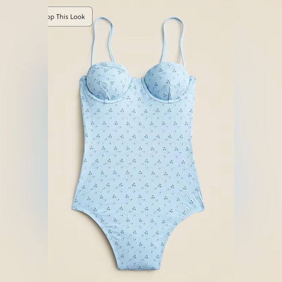 J.Crew Eyelet balconette underwire one-piece - Picture 4 of 8
